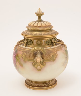Lot 779 - Royal Worcester potpourri vase and cover.