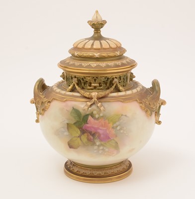 Lot 779 - Royal Worcester potpourri vase and cover.