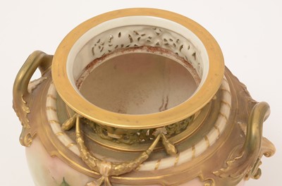 Lot 779 - Royal Worcester potpourri vase and cover.