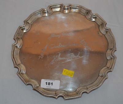 Lot 181 - A silver waiter