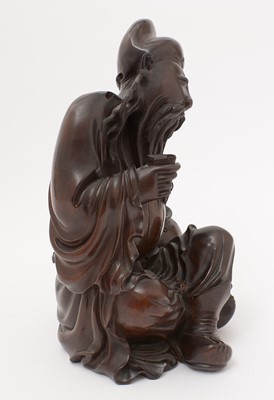 Lot 741 - Chinese carved rootwood figure of an immortal