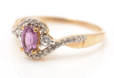 Lot 7 - A pink sapphire and diamond ring