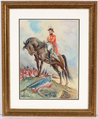 Lot 88 - H. Harris - Into the Battle of Waterloo | watercolour