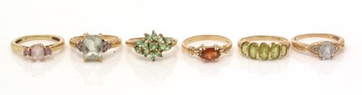 Lot 108 - Six gemstone rings