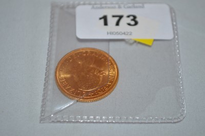 Lot 173 - An Elizabeth II gold sovereign, 1962.