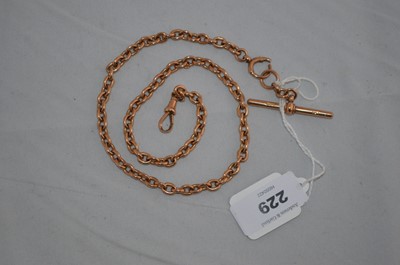 Lot 229 - A 9ct yellow gold Albert watch chain