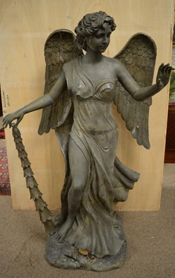 Lot 605 - A contemporary bronze garden sculpture.