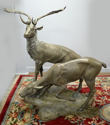 Lot 604 - A contemporary bronze garden sculpture.