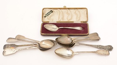 Lot 411 - A selection of silver spoons