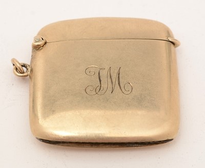 Lot 416 - A 9ct yellow gold vesta case