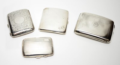 Lot 111 - Four silver cigarette cases