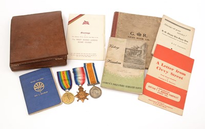 Lot 1004 - A group of First World War medals, and ephemera