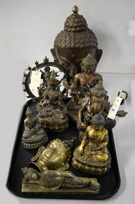 Lot 606 - Collection of brass and other Buddha figurines.