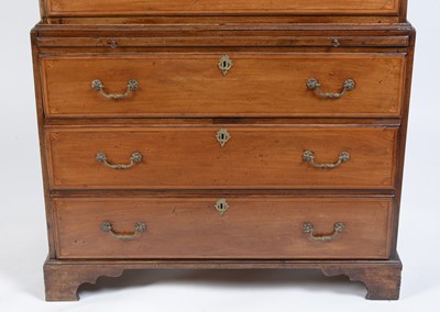 Lot 1036 - A George III mahogany and satinwood banded chest-on-chest