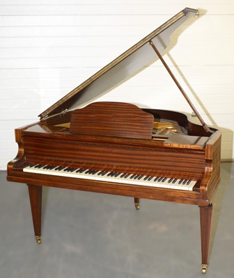 Lot 94 - Mahogany-cased baby grand piano.