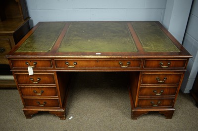 Lot 71 - A Victorian style mahogany twin pedestal desk