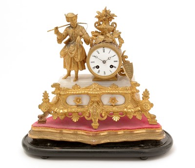 Lot 995 - Japy Freres: a late 19th Century gilt metal-cased mantel clock.