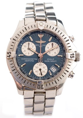 Lot 349 - Breitling Colt Chronometre: steel cased wristwatch, model no. A73350