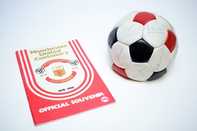 Lot 743 - Manchester United 1978 signed football, and souvenir booklet.