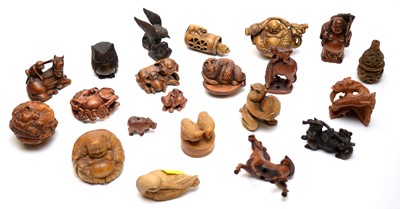 Lot 430 - Collection of Japanese carved wooden okimonos.