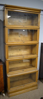 Lot 109 - Globe Wernicke five-tier sectional bookcase.