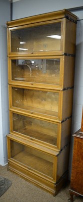 Lot 110 - Globe Wernicke five-tier sectional bookcase.