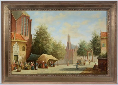 Lot 118 - Pieter Cornelis Steenhouwer - Dutch Street Scene | oil
