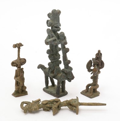 Lot 925 - Four Edan staff finials, Yoruba