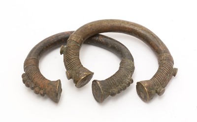 Lot 939A - A pair of ceremobial bracelets, Yoruba,...