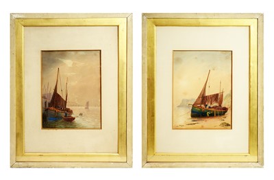 Lot 809 - Bernard Benedict Hemy - Fishing Boats BH09 and KY102 | watercolour