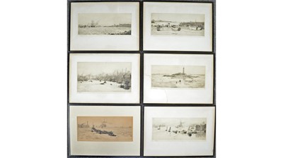Lot 781 - William Lionel Wyllie - A set of six Northumbrian marine views | etchings