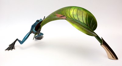 Lot 540 - Tim Cotterill (Frogman) enamelled bronze sculpture