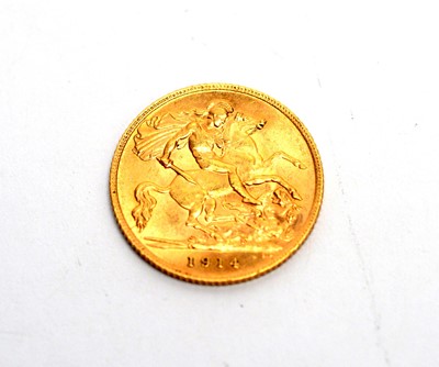 Lot 186 - A George V gold half-sovereign, 1914.