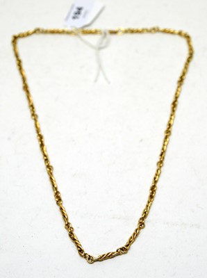 Lot 194 - A 9ct yellow gold fancy link chain necklace