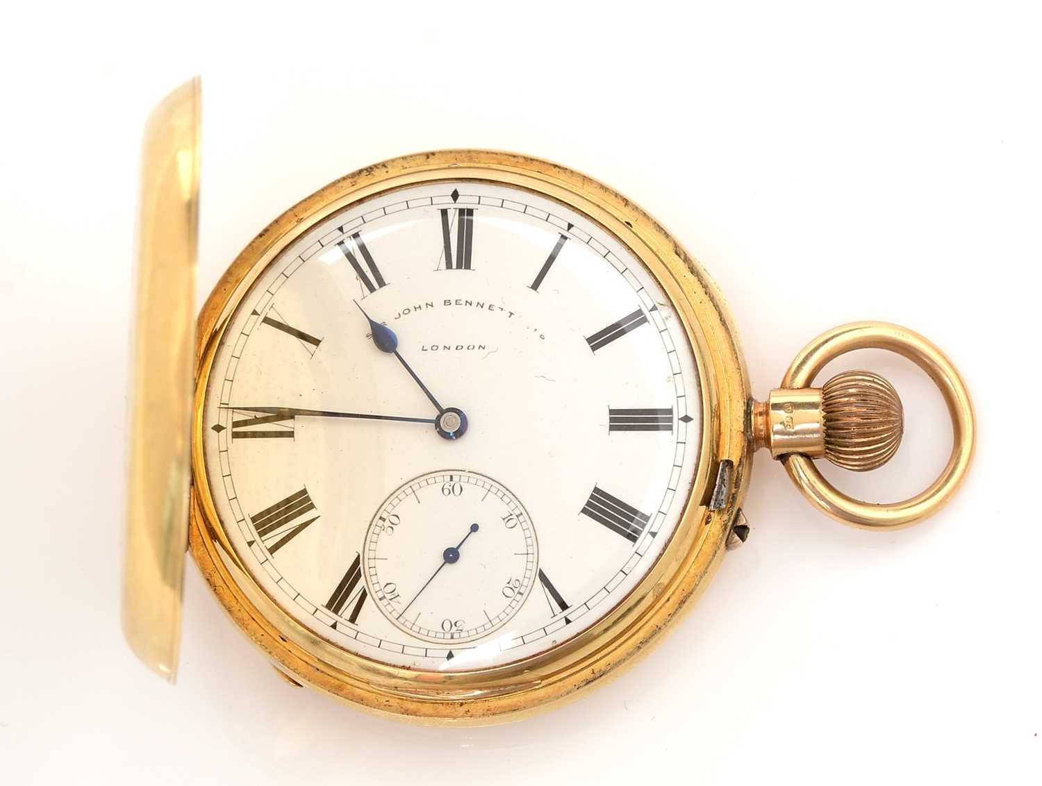 Lot 376 - An 18ct yellow gold cased hunter pocket watch, by Sir John Bennett
