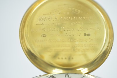 Lot 376 - An 18ct yellow gold cased hunter pocket watch, by Sir John Bennett