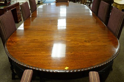 Lot 92 - A Victorian mahogany extending dining table.