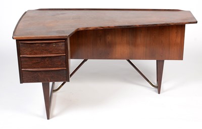 Lot 417 - Peter Lovig Nielsen: a rosewood 'Boomerang' desk