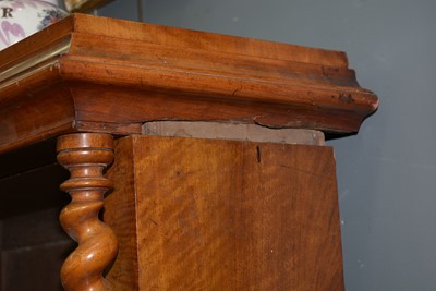 Lot 1091 - A large late Victorian walnut breakfront open bookcase