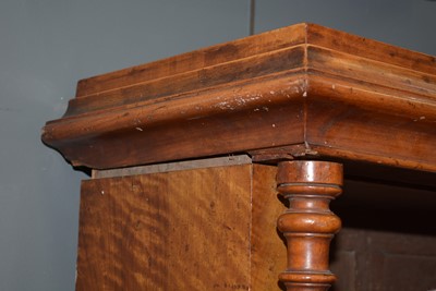 Lot 1091 - A large late Victorian walnut breakfront open bookcase