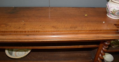 Lot 1091 - A large late Victorian walnut breakfront open bookcase
