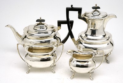 Lot 540 - A George V four-piece silver tea service, by Walker & Hall