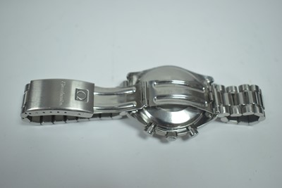 Lot 352 - Omega Speedmaster Automatic: a triple calendar steel cased wristwatch