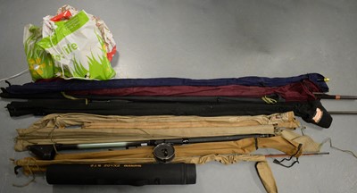 Lot 513 - A selection of fishing rods and reels.