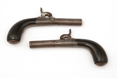 Lot 1010 - A pair of 19th Century pocket percussion pistols