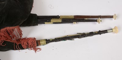 Lot 10 - Cased set of Northumbrian small pipes.