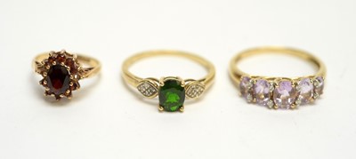 Lot 168 - Three gem stone set rings.