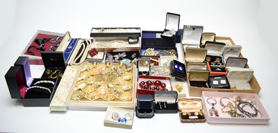 Lot 238 - A large selection of costume jewellery and dress cufflinks.