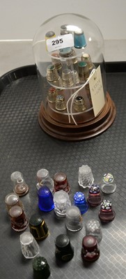 Lot 295 - A collection of silver thimbles and other