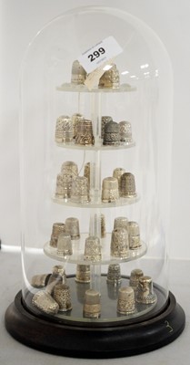 Lot 299 - A collection of silver thimbles.